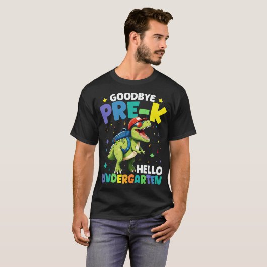 Vaarwel Pre-k afstuderen Dinosaurus T rex T-shirt (Voorkant volledig)