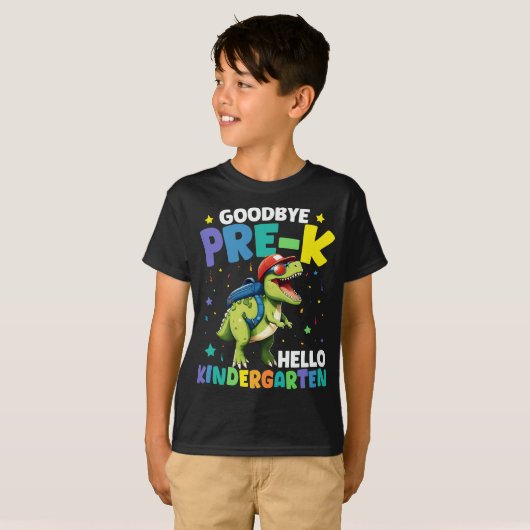 Vaarwel Pre-k afstuderen Dinosaurus T rex T-shirt (Voorkant volledig)