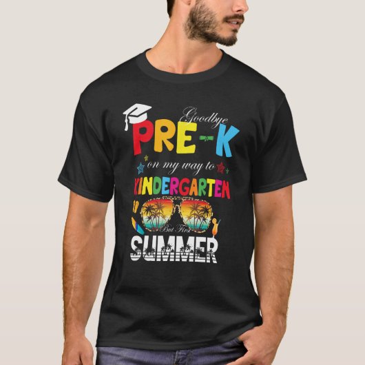 Vaarwel Pre k Afstuderen Hallo naar de kleuterscho T-shirt (Voorkant)