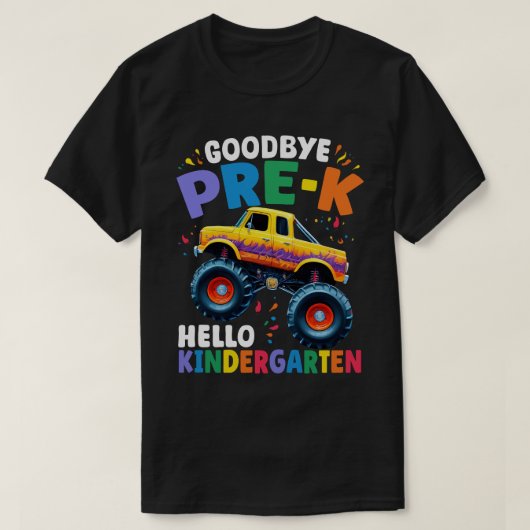 Vaarwel Pre-k Monster Truck Afstuderen Boys T-shirt (Design voorkant)