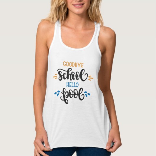 Vaarwel School Hallo Pool Design Tanktop (Voorkant)