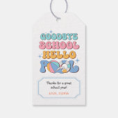 Vaarwel school Hallo pool einde schoolpartij Cadeaulabel (Achterkant)