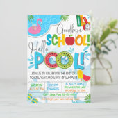 Vaarwel school Hallo pool einde schoolpartij Kaart (Staand voorkant)