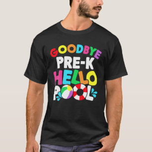 Vaarwel school Hallo pool pre-klas leraar student T-shirt