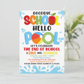 Vaarwel school Hallo pooluitnodiging, einde jaar Kaart (Staand voorkant)