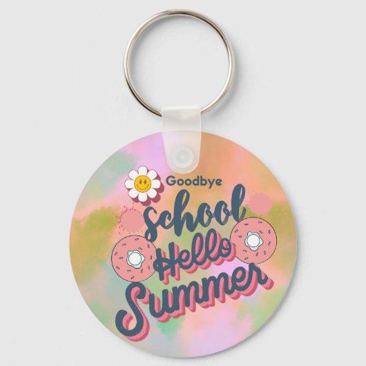 Vaarwel School Hallo Zomer Donut Kunst Sleutelhanger (Voorkant)