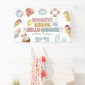 Vaarwel school, hallo zomer, einde school banner (Insitu)