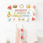 Vaarwel school, hallo zomer, einde school banner (Insitu)