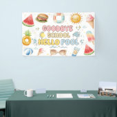 Vaarwel school, hallo zomer, einde school banner (Beurs)