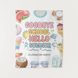 Vaarwel school, hallo zomer, einde school tapijt wandkleed