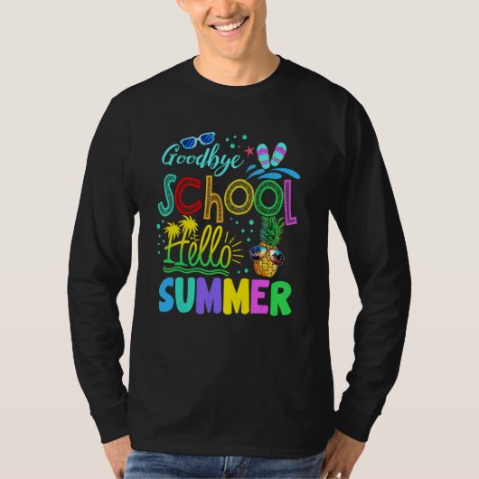 Vaarwel school Hallo zomer vorige dag schoolbal T-shirt (Voorkant)