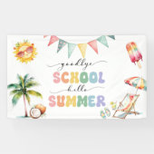 Vaarwel School Hallo Zomerfeest Spandoek (Horizontaal)