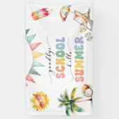 Vaarwel School Hallo Zomerfeest Spandoek (Verticaal)