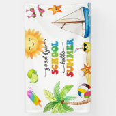 Vaarwel School Hallo Zomerfeest Spandoek (Verticaal)