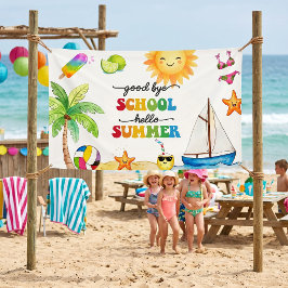 Vaarwel School Hallo Zomerfeest Spandoek