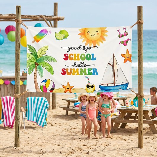 Vaarwel School Hallo Zomerfeest Spandoek