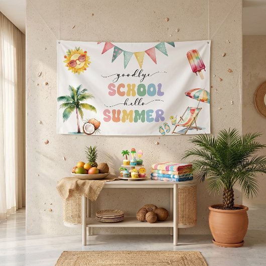 Vaarwel School Hallo Zomerfeest Spandoek