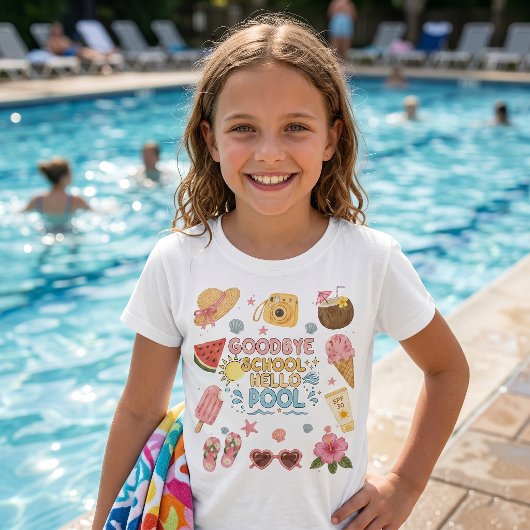 Vaarwel School Hallo Zwembad T-Shirt