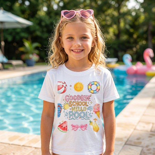 Vaarwel School Hallo Zwembad T-Shirt
