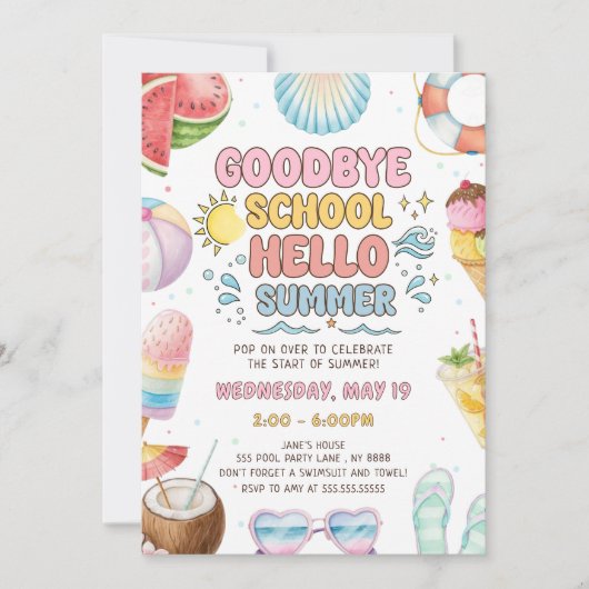 Vaarwel School, Start Van Zomerfeest Kaart (Voorkant)