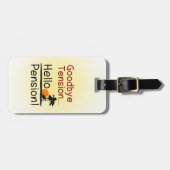 Vaarwel spanning, Hallo pensioen Funny Retirement Bagagelabel (Voorkant horizontaal)