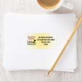 Vaarwel spanning, Hallo pensioen Funny Retirement Etiket (Insitu)