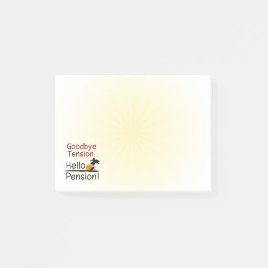 Vaarwel spanning, Hallo pensioen Funny Retirement Post-it® Notes (Voorkant)