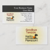 Vaarwel spanning, Hallo pensioen Funny Retirement Visitekaartje (Voorkant / Achterkant)