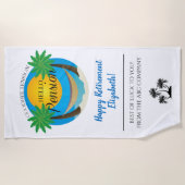 Vaarwel Spanning Hallo Pensioen Pensioen Strandlaken (Voorkant)