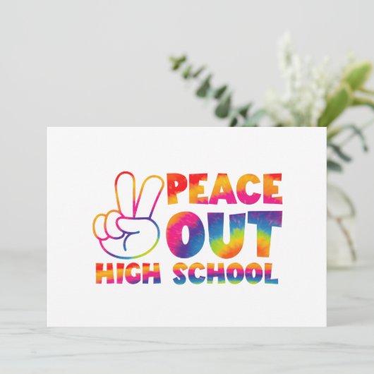 Vaarwel T-shirt met Tie-Dye voor de laatste school Kaart (Staand voorkant)