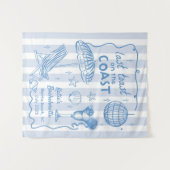 Vaarwel Toast Aan De Kust Bachelorette Feest Banne Wandkleed (Voorkant (horizontaal))