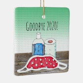 Vaarwel tot 2020 TP, Facemask en Sanitizer Keramisch Ornament (Rechts)