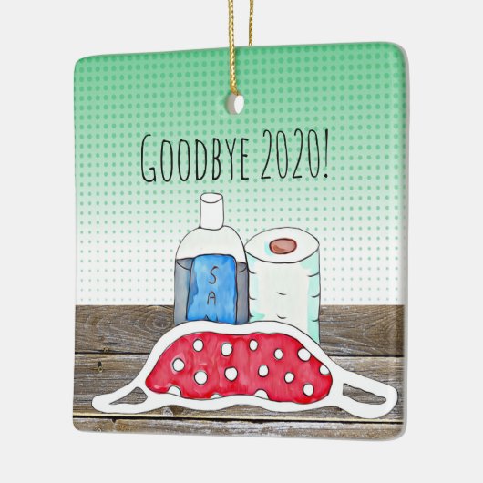 Vaarwel tot 2020 TP, Facemask en Sanitizer Keramisch Ornament (Links)