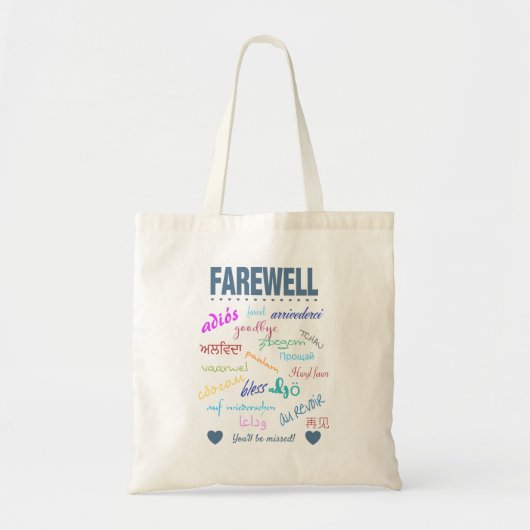 Vaarwel tot ziens tote bag (Voorkant)