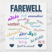 Vaarwel tot ziens wijn etiket (Enkel label)