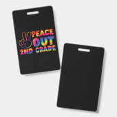 Vaarwel tweede klas Tie Dye laatste dag 2e klas  Badge (Voor- en achterkant)