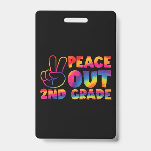 Vaarwel tweede klas Tie Dye laatste dag 2e klas  Badge (Voorzijde)