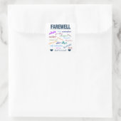 Vaarwel - Vaarwel, je zult gemist worden Vierkante Sticker (Tas)