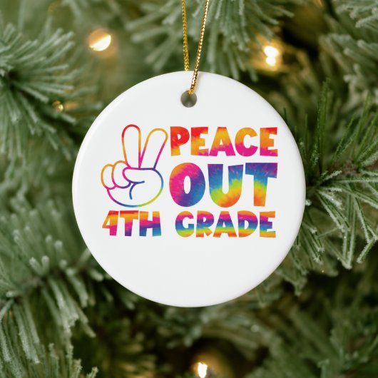 Vaarwel Vierde Klas Tie Dye Laatste Dag 4e Klas  Keramisch Ornament (Boom)