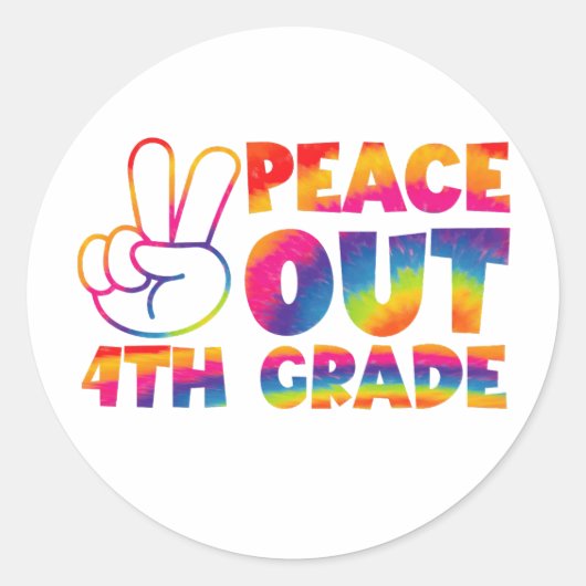 Vaarwel Vierde Klas Tie Dye Laatste Dag 4e Klas Ronde Sticker (Voorkant)
