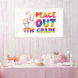 Vaarwel Vierde Klas Tie-Dye Laatste Dag 4e Klas  Spandoek