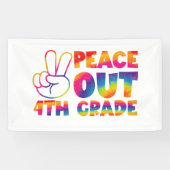 Vaarwel Vierde Klas Tie Dye Laatste Dag 4e Klas Spandoek (Horizontaal)