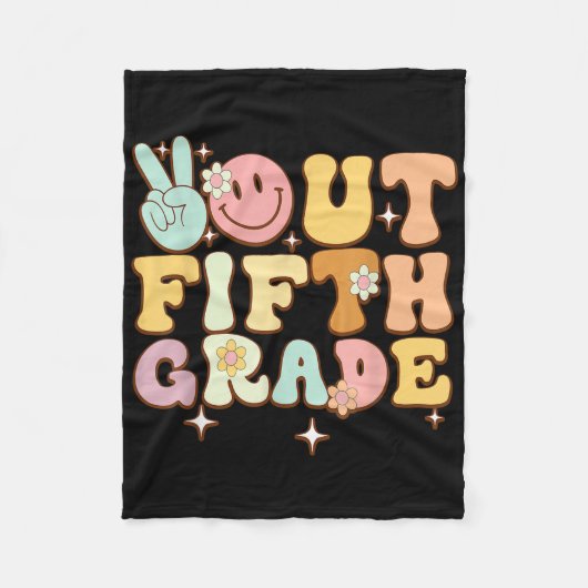 Vaarwel Vijfde Klas Laatste Schooldag Fleece Deken (Voorkant)
