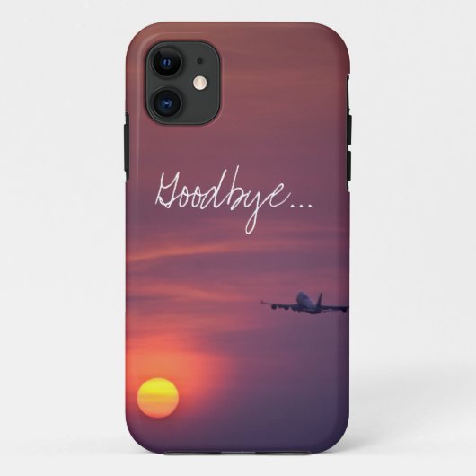 Vaarwel vliegtuig met zonsondergang vliegende zwer Case-Mate iPhone case (Achterkant)