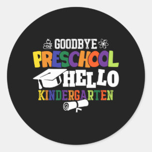 Vaarwel voorschool Hallo Kindergarten PrekK Ronde Sticker