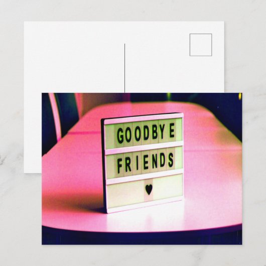 Vaarwel vrienden Heard Pink Briefkaart (Voorkant / Achterkant)