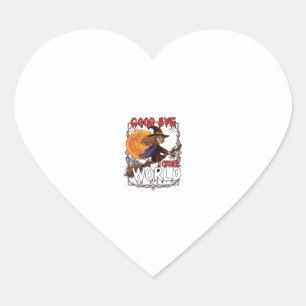 Vaarwel Wrede Wereld Heks Halloween Volle Maan Spi Hart Sticker