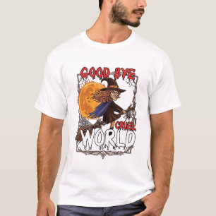 Vaarwel Wrede Wereld Heks Halloween Volle Maan Spi T-shirt