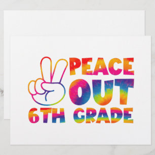 Vaarwel Zesde Klas Tie-Dye Laatste Dag 6e Klas Briefhoofd