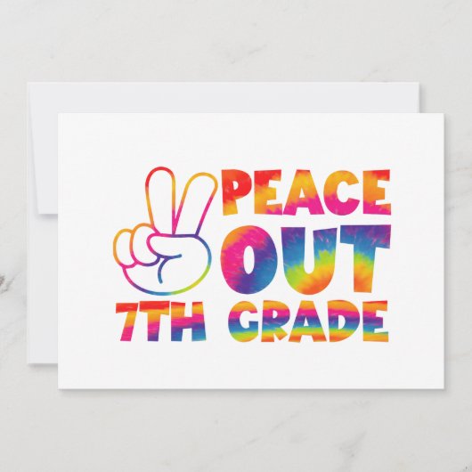 Vaarwel Zevende Klas Tie-Dye Laatste Dag 7e Klas Aankondiging (Voorkant)